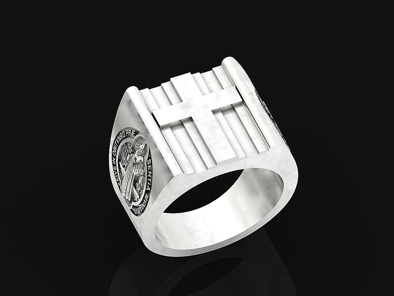 Cross ring and medallion of St Benedict 2728 3D print model_24