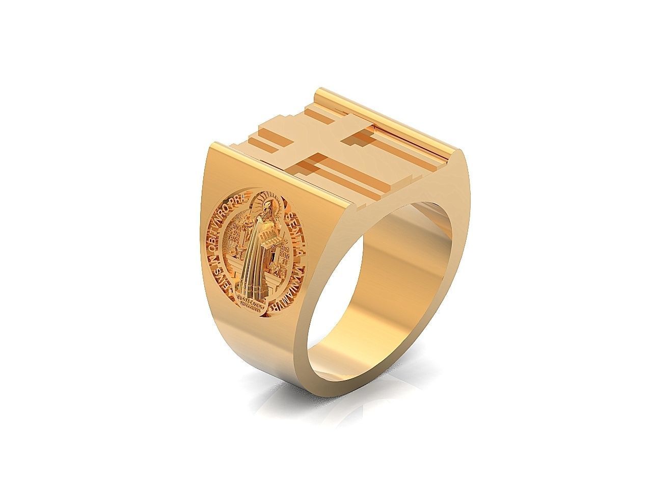 Cross ring and medallion of St Benedict 2728 3D print model_35