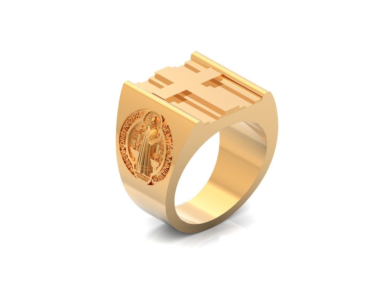 Cross ring and medallion of St Benedict 2728 3D print model_36