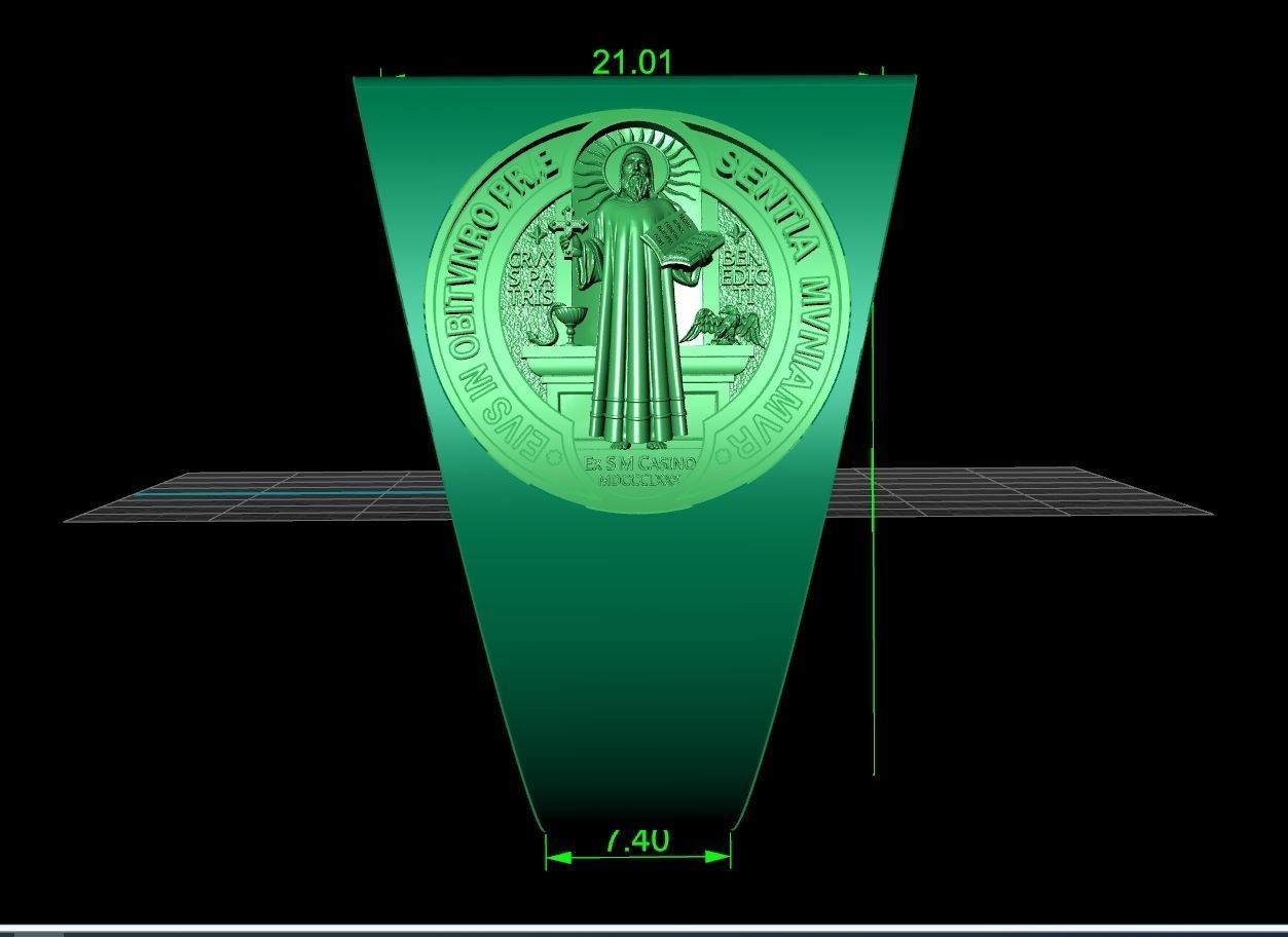 Cross ring and medallion of St Benedict 2728 3D print model_9