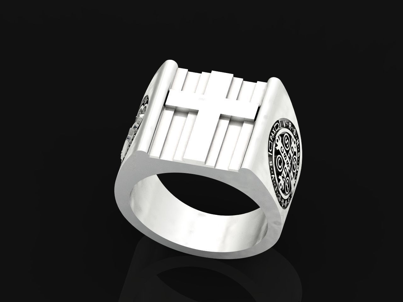 Cross ring and medallion of St Benedict 2728 3D print model_22