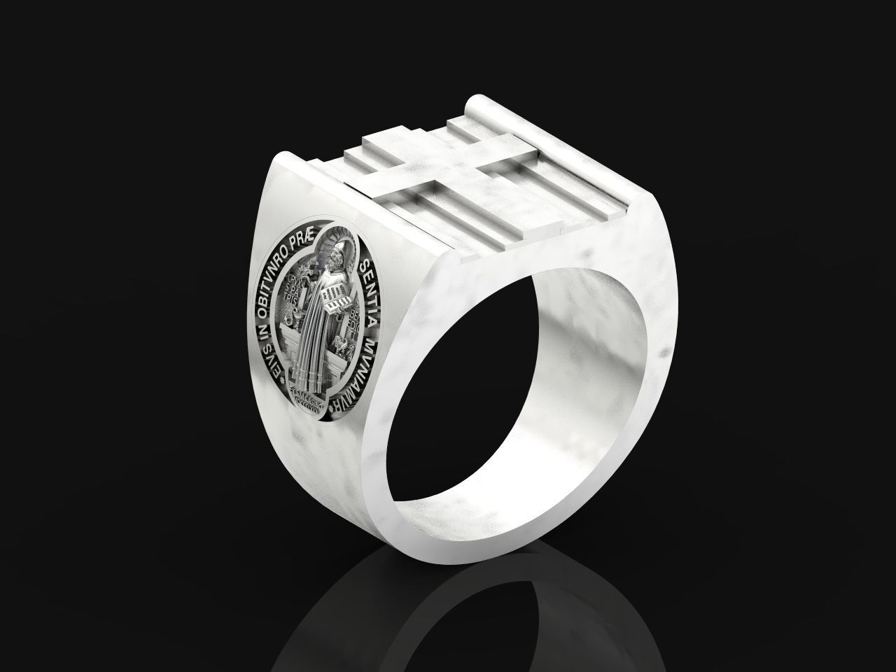 Cross ring and medallion of St Benedict 2728 3D print model_25
