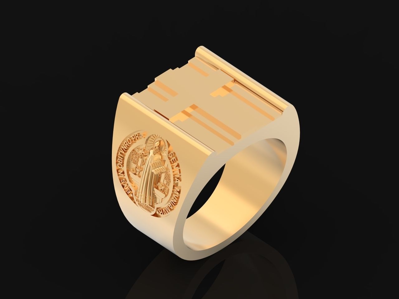 Cross ring and medallion of St Benedict 2728 3D print model_14