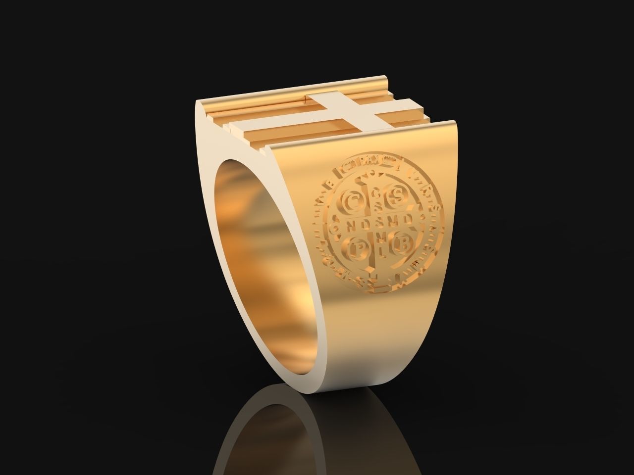 Cross ring and medallion of St Benedict 2728 3D print model_19