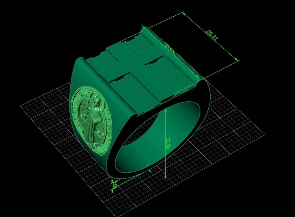 Cross ring and medallion of St Benedict 2728 3D print model_12