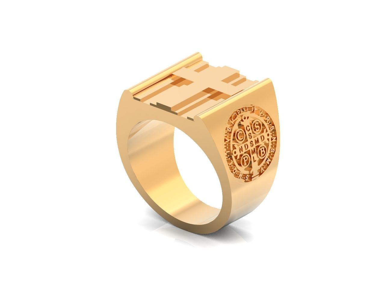 Cross ring and medallion of St Benedict 2728 3D print model_34
