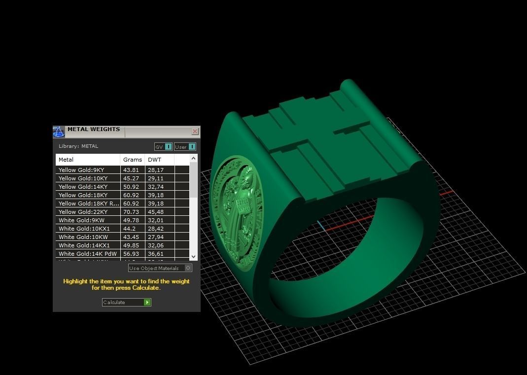 Cross ring and medallion of St Benedict 2728 3D print model_7