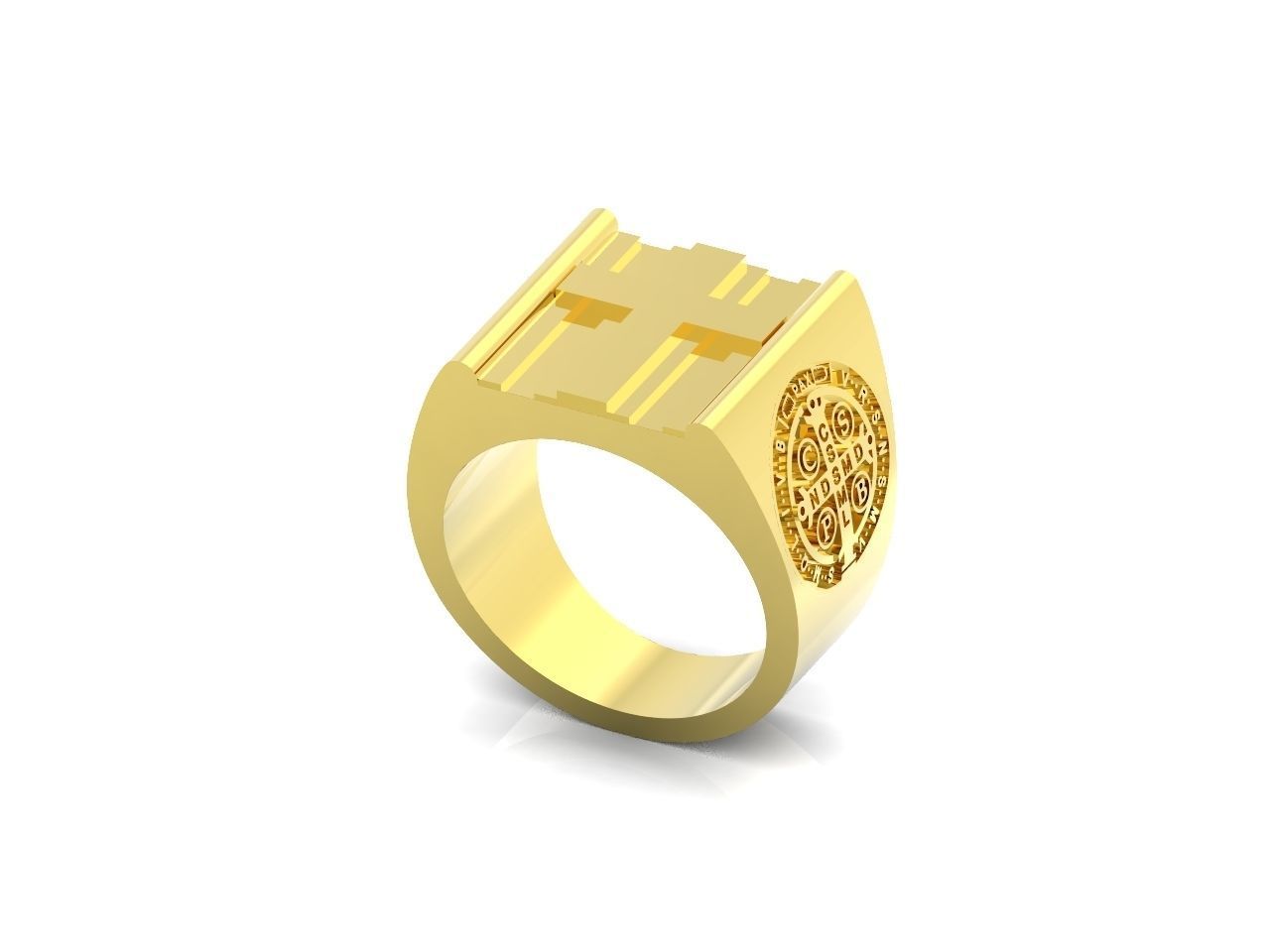 Cross ring and medallion of St Benedict 2728 3D print model_27
