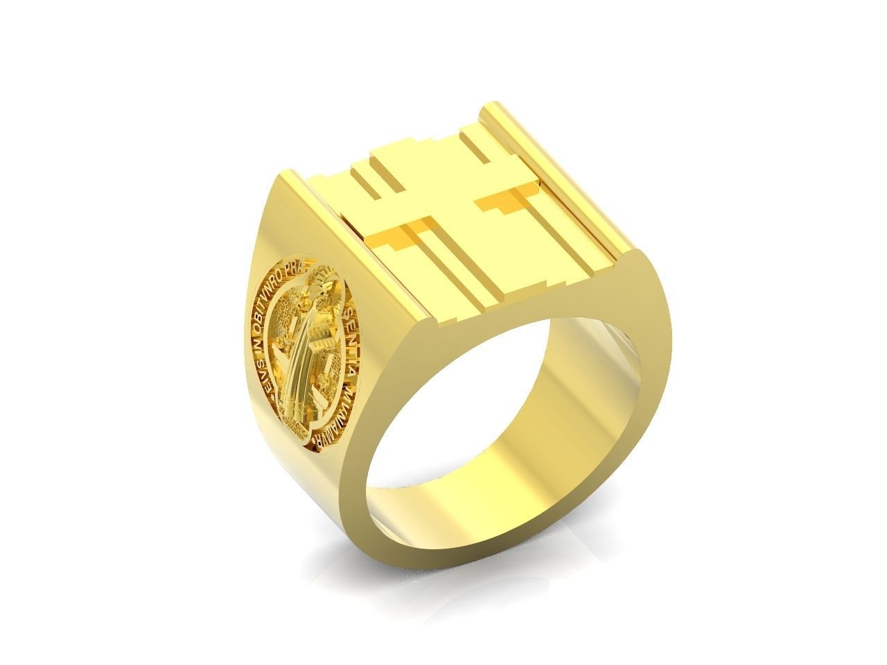 Cross ring and medallion of St Benedict 2728 3D print model_33
