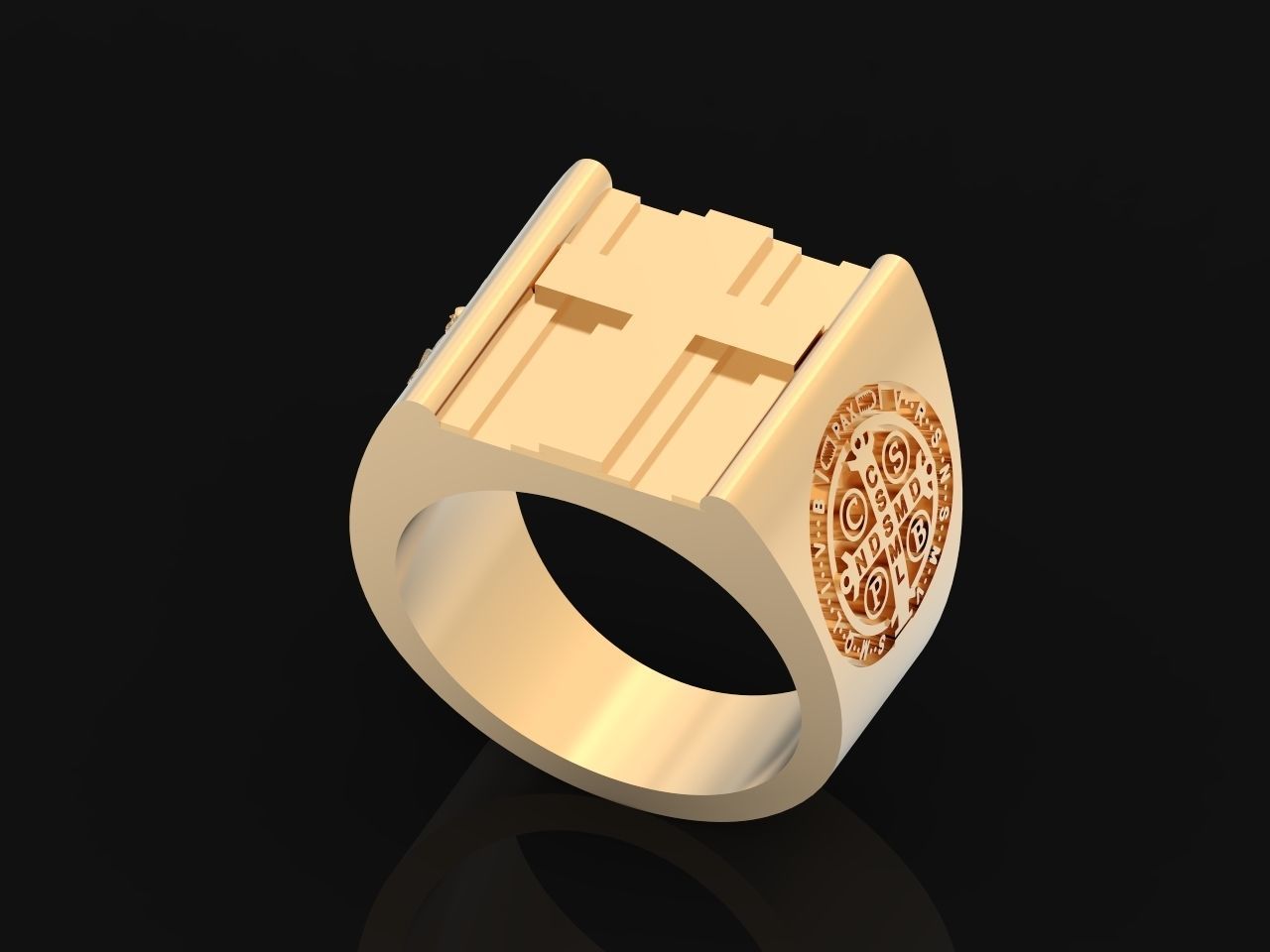 Cross ring and medallion of St Benedict 2728 3D print model_20