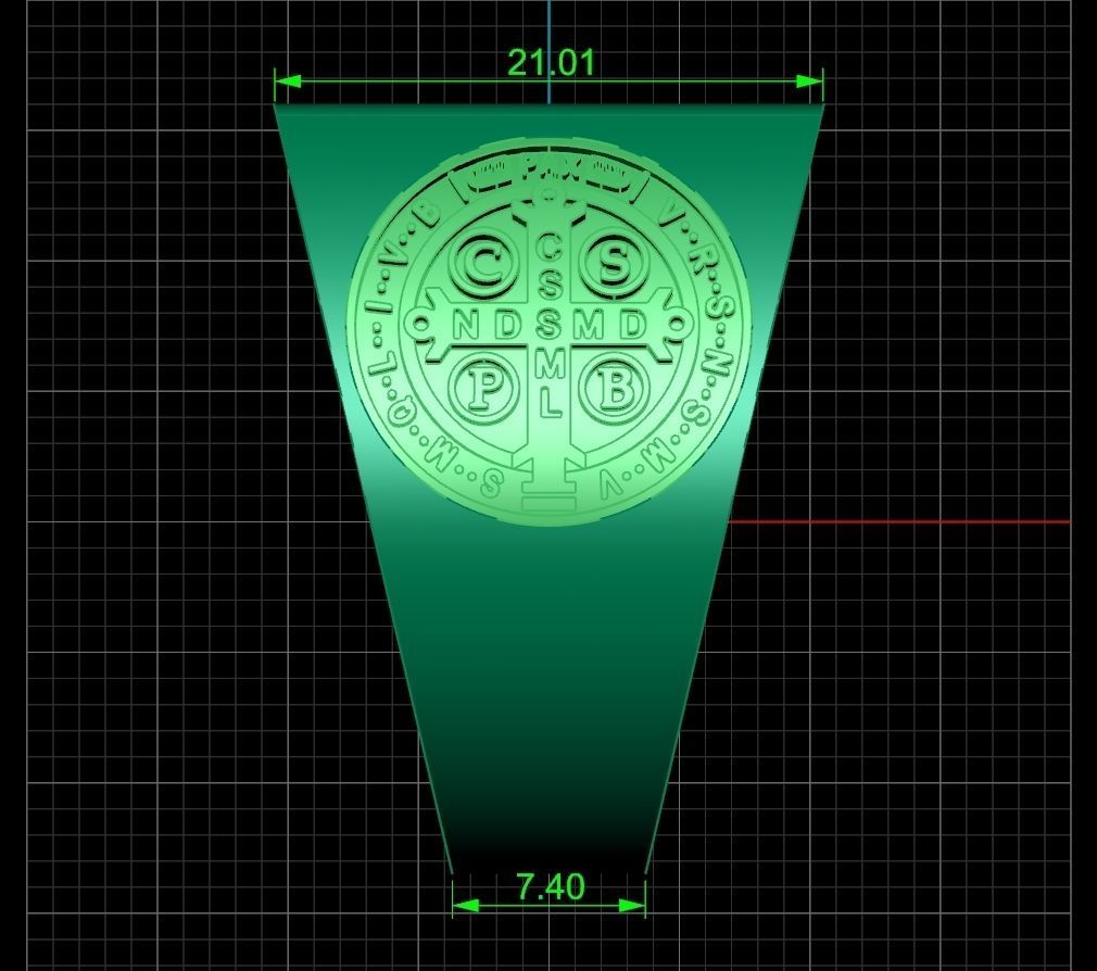 Cross ring and medallion of St Benedict 2728 3D print model_10