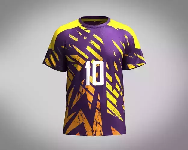 Soccer Dark Purple with multi color Jersey Player-10