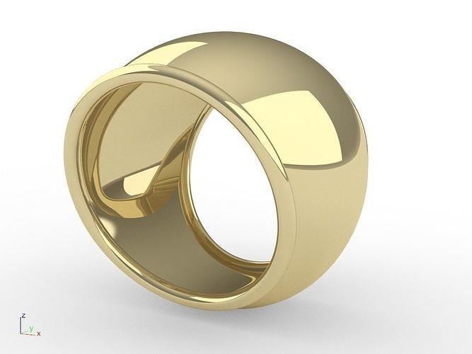Curved Ring Women Rings 3D Model STL Ready to Print 3D print model