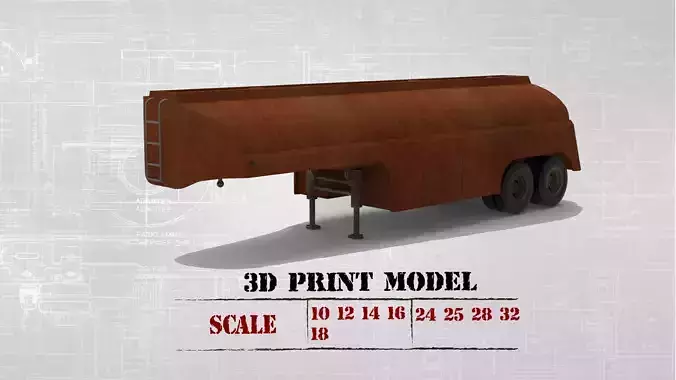  Fuel Tanker trailer for Truck from the movie Duel 3D print model