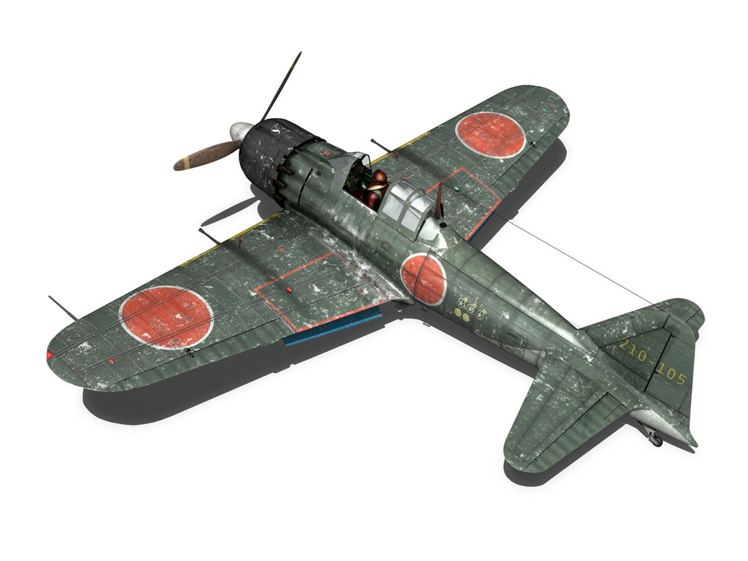 Mitsubishi A6M5 Zero-sen Typ52 3D model_6
