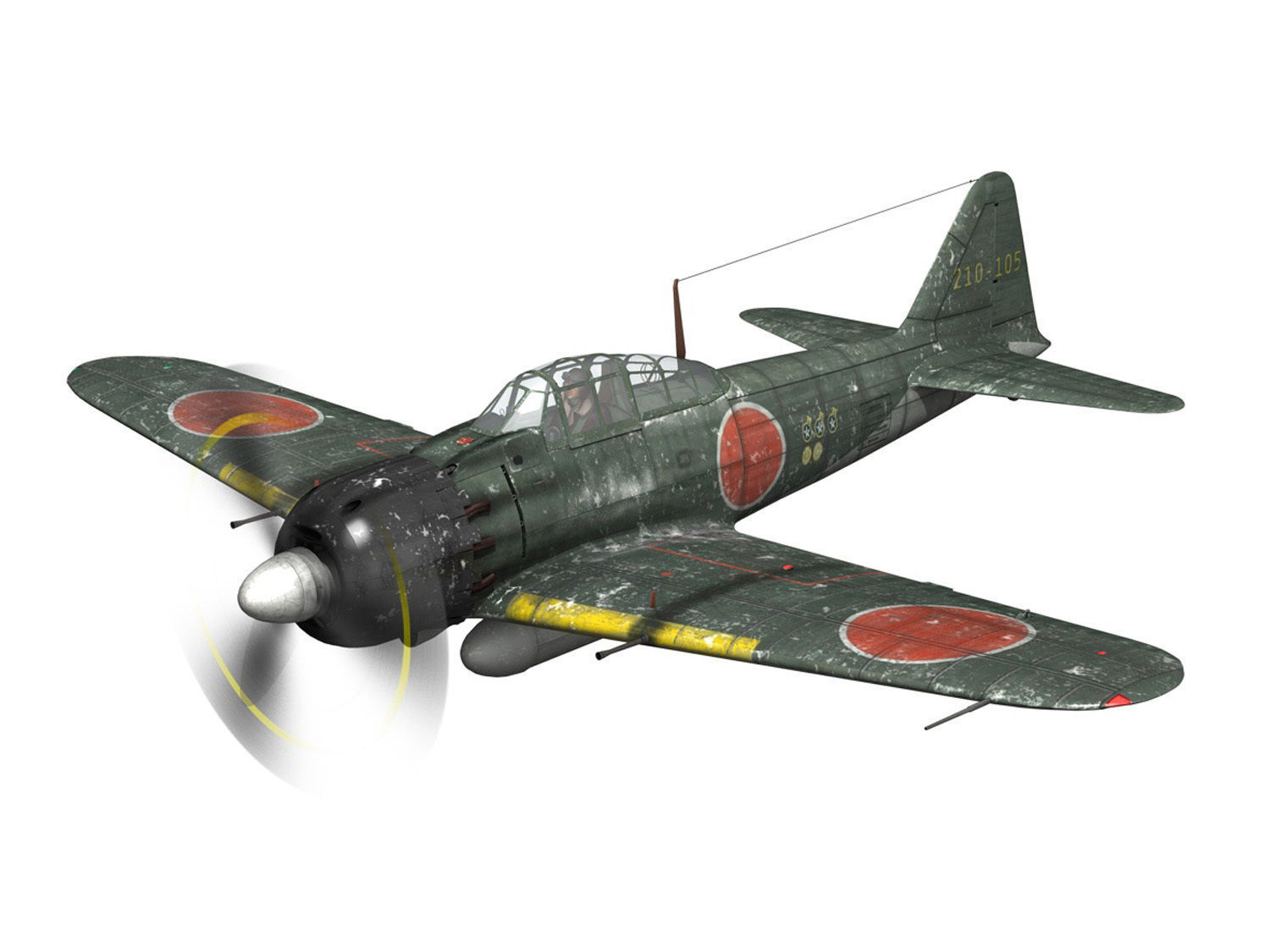 Mitsubishi A6M5 Zero-sen Typ52 3D model_10