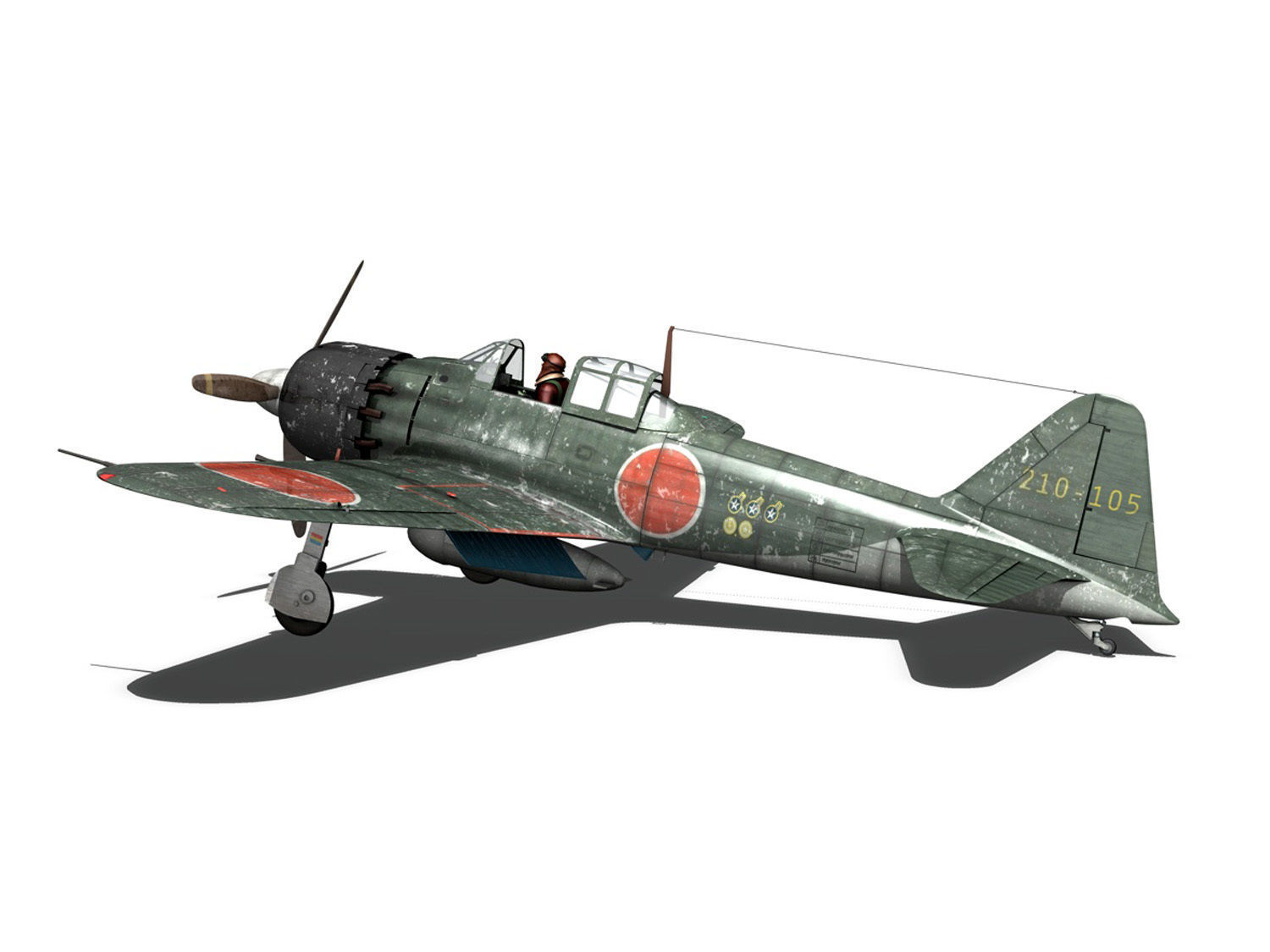 Mitsubishi A6M5 Zero-sen Typ52 3D model_2