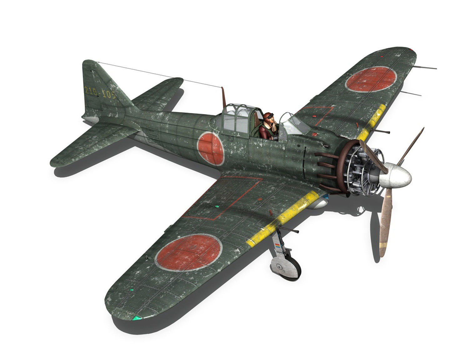 Mitsubishi A6M5 Zero-sen Typ52 3D model_5