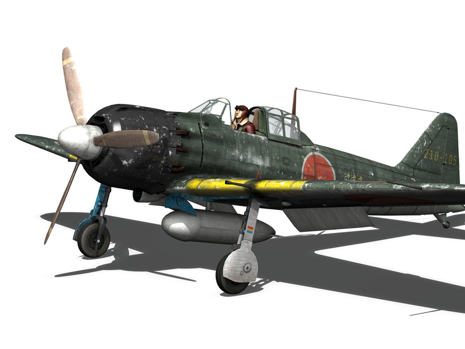 Mitsubishi A6M5 Zero-sen Typ52 3D model_1