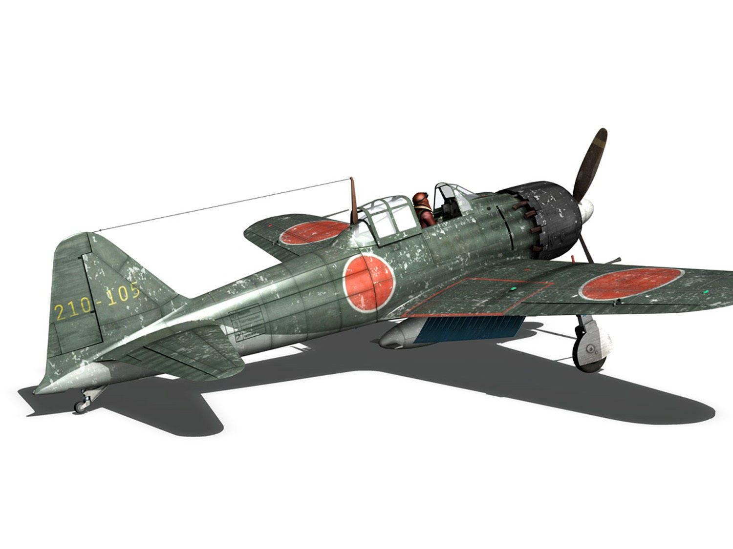 Mitsubishi A6M5 Zero-sen Typ52 3D model_3