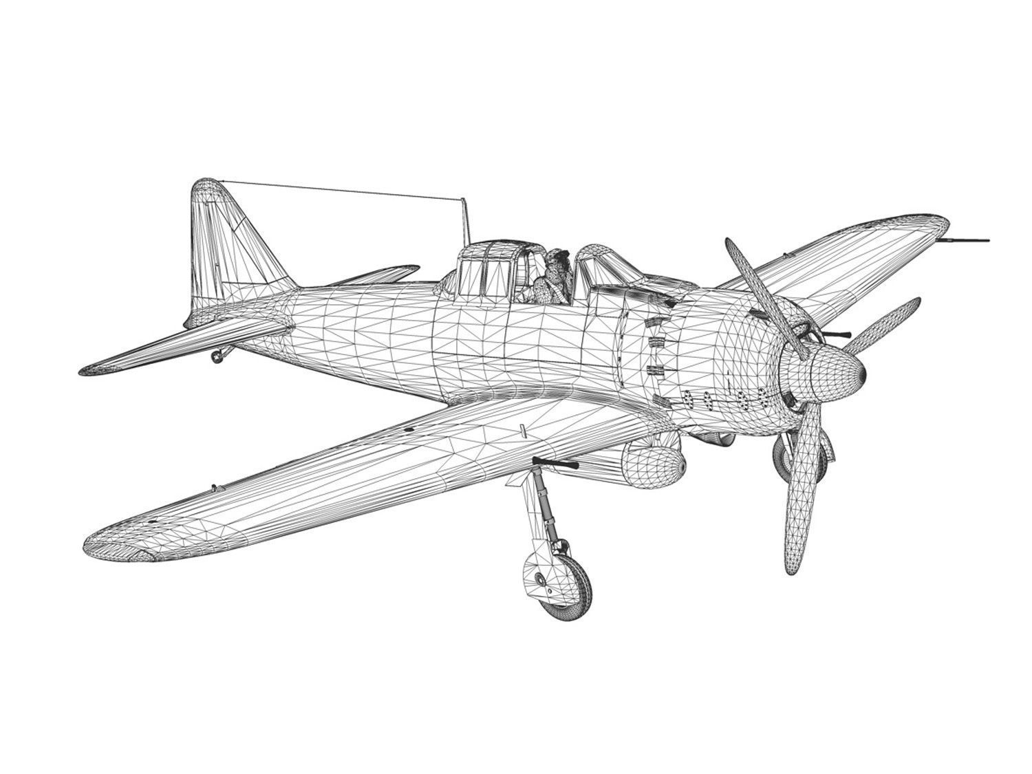 Mitsubishi A6M5 Zero-sen Typ52 3D model_14