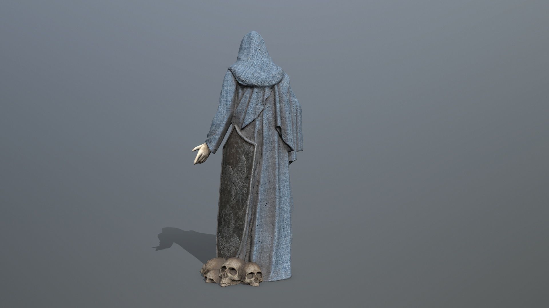 Man Statue Low-poly 3D model_4