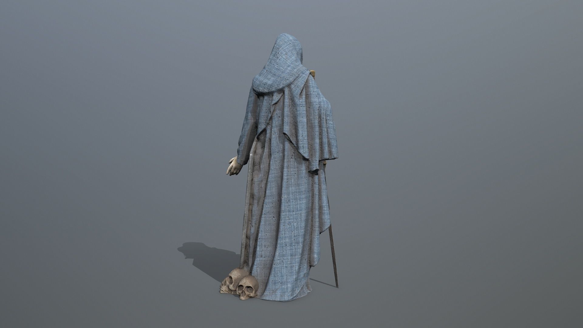 Man Statue Low-poly 3D model_5