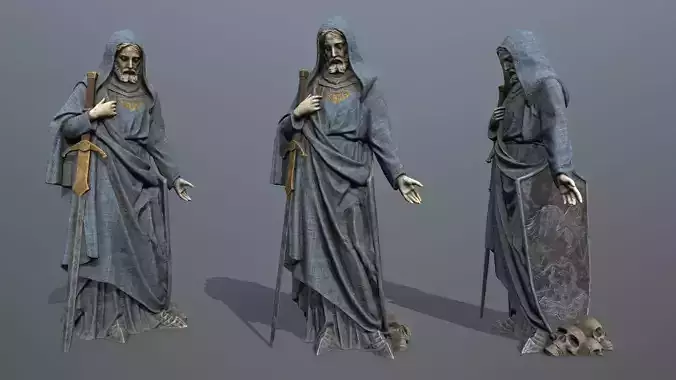 Man Statue  Low-poly 3D model