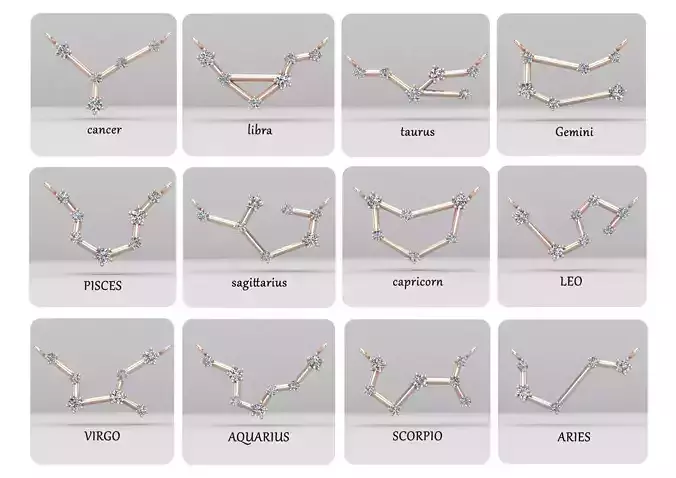 zodiac symbols necklaces collection 76-MPC 