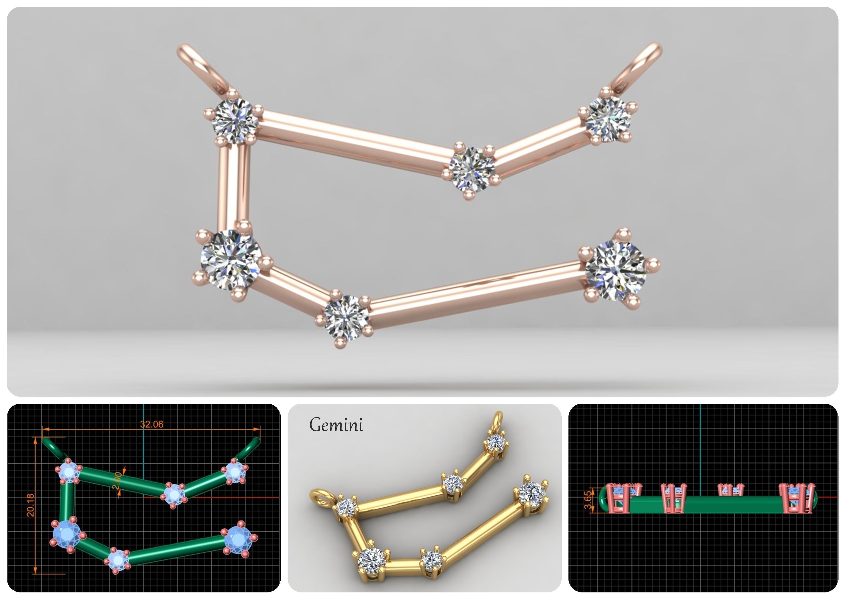 zodiac symbols necklaces collection 76-MPC _6