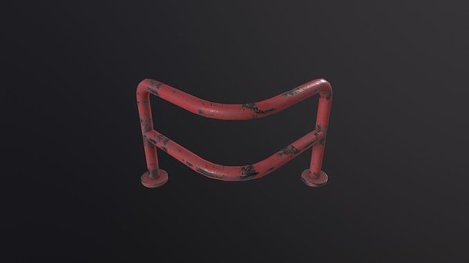 Steel Barrier 3D Model Low-poly 3D model