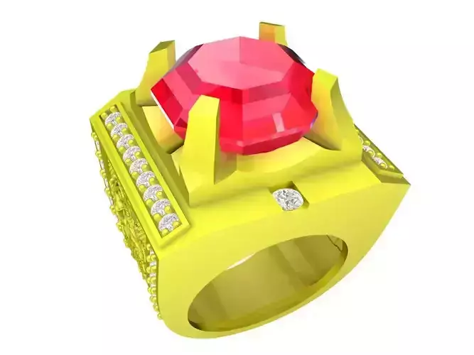 lucky korean hexagon diamond dragon men ring 4881