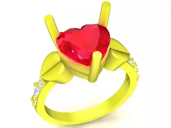 korean heart diamond women ring 4885