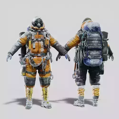 Explorer Mountain Climber Rigged Low-poly 3D model