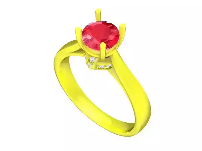 simple korean diamond women ring 4887