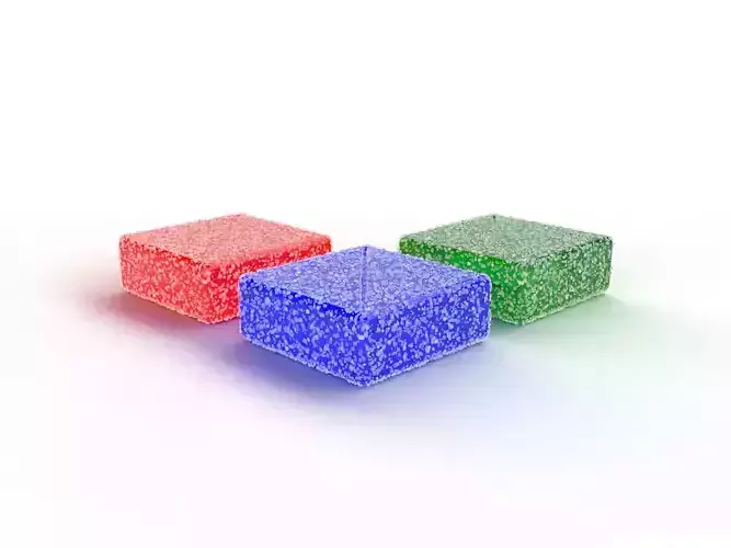 Sugar Covered Edible Square Gummy Gummies 3D model