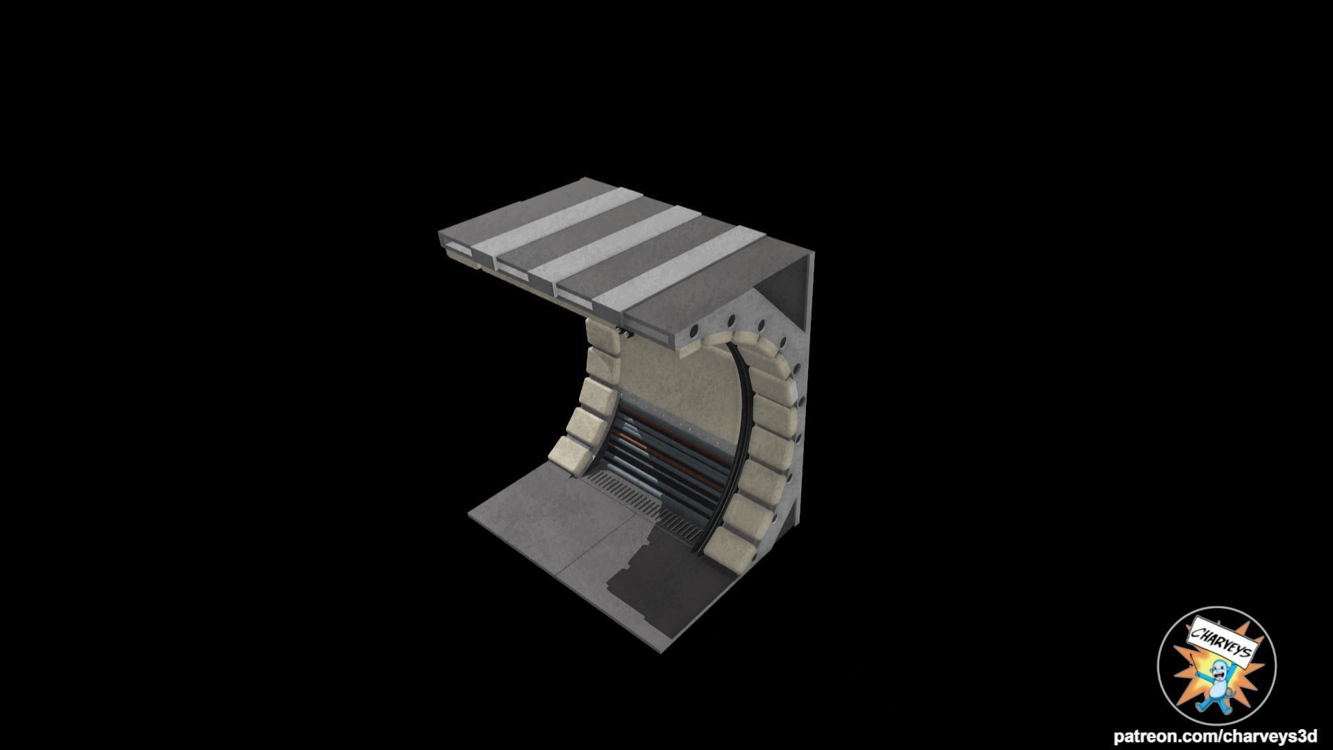 Star Wars Millennium Falcon Corridor Diorama for action figures  3D print model_3