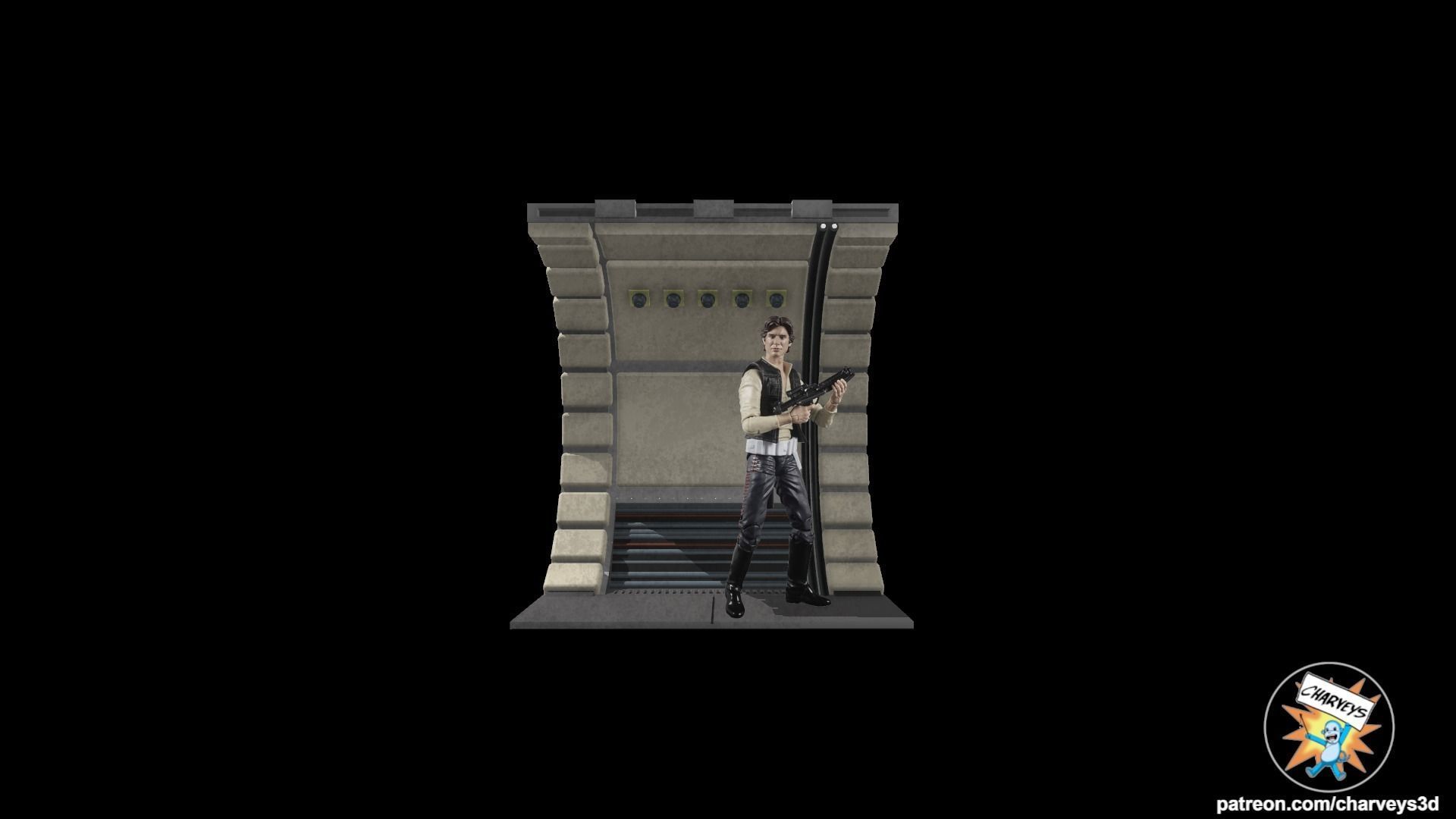 Star Wars Millennium Falcon Corridor Diorama for action figures  3D print model_1