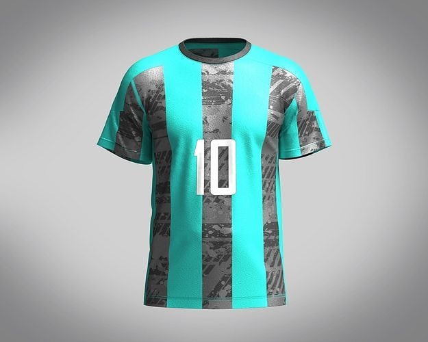 Soccer Ash with Blue color Jersey Player-10 3D model