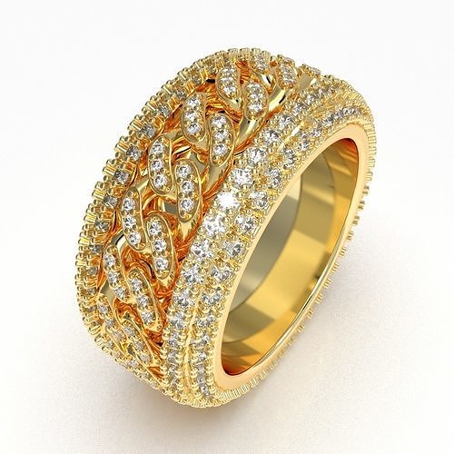 SpinnerRing Bundle Rotatable Wide Chain sizes  6-7-8-9-11-12 3D Model Collection