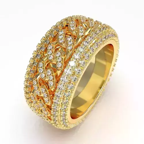 SpinnerRing Bundle Rotatable Wide Chain sizes  6-7-8-9-11-12 3D Model Collection