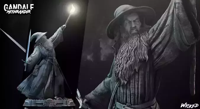 Wicked Movies Gandalf Sculpture ready for 3d printing 3D print model
