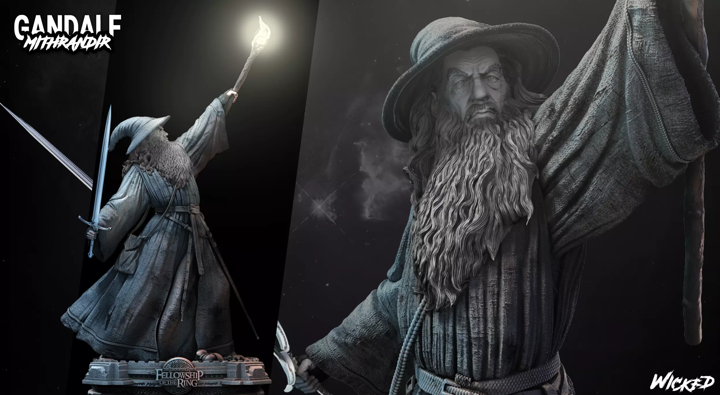 Wicked Movies Gandalf Sculpture ready for 3d printing 3D print model_0