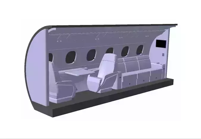 Embraer Legacy 500 passenger cabin 3D print model