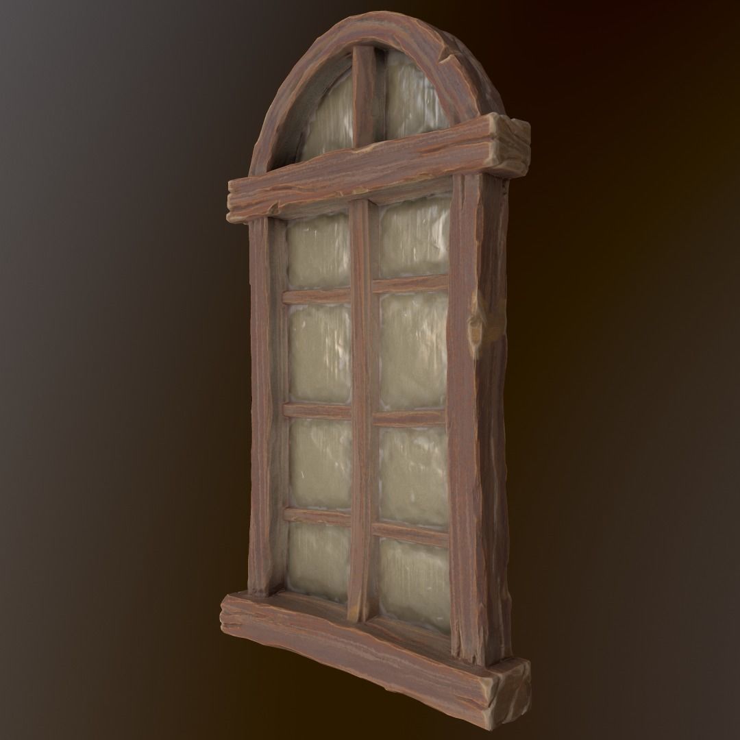 Stylized Door and Window pack Low-poly 3D model_4