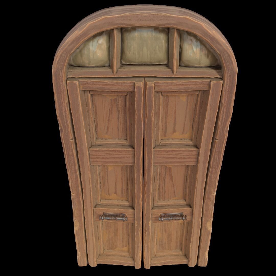Stylized Door and Window pack Low-poly 3D model_10