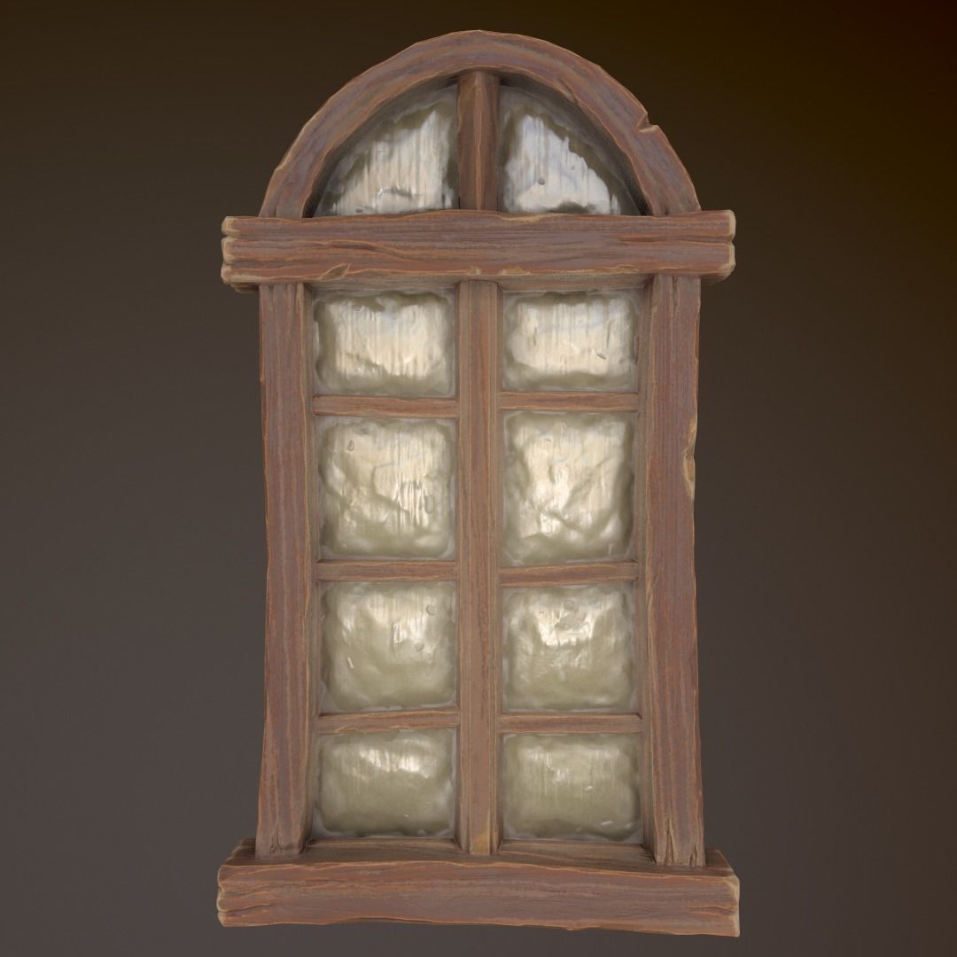 Stylized Door and Window pack Low-poly 3D model_3