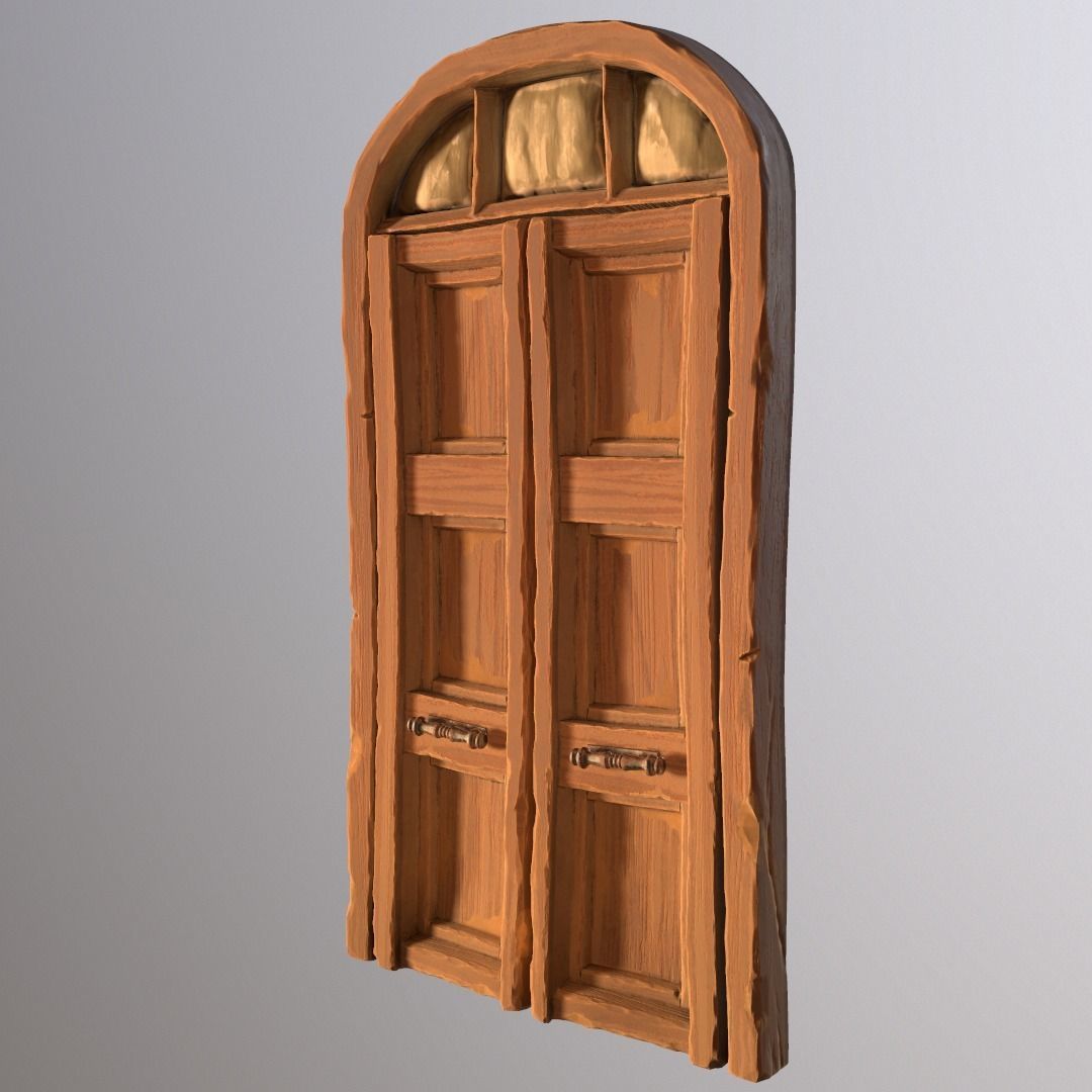 Stylized Door and Window pack Low-poly 3D model_8