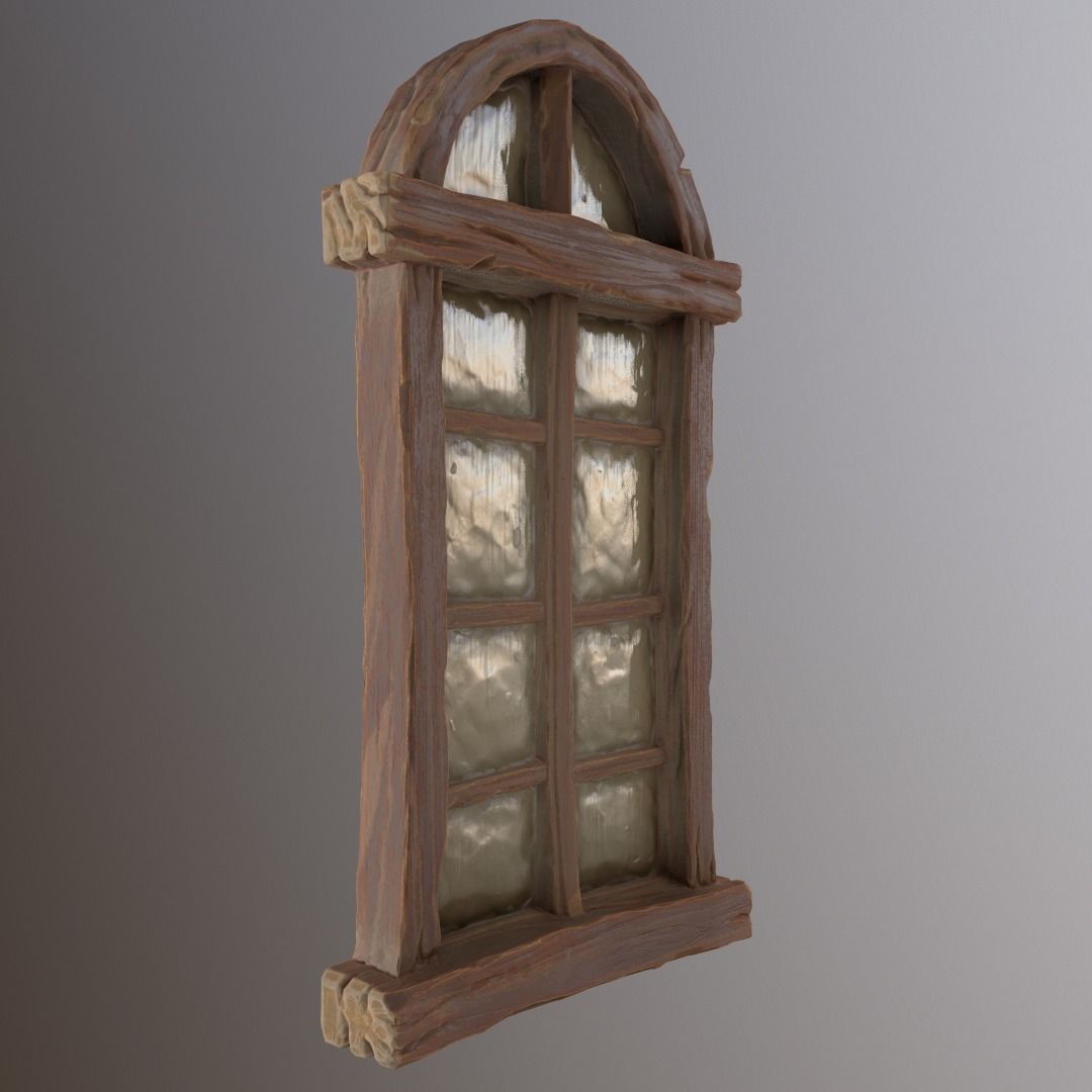 Stylized Door and Window pack Low-poly 3D model_5