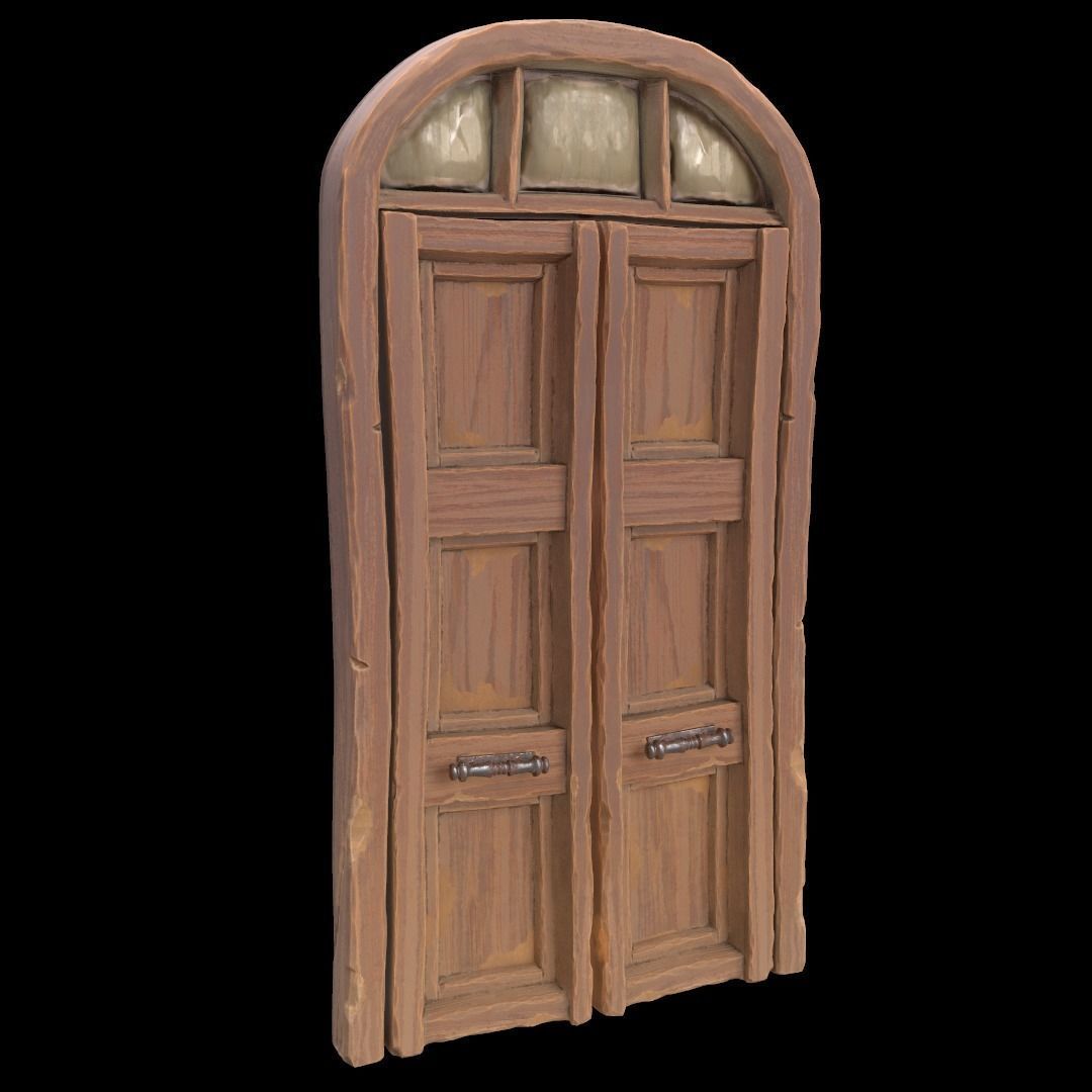 Stylized Door and Window pack Low-poly 3D model_9